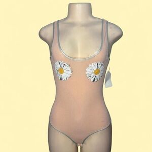 Peach Daisy Print Bodysuit